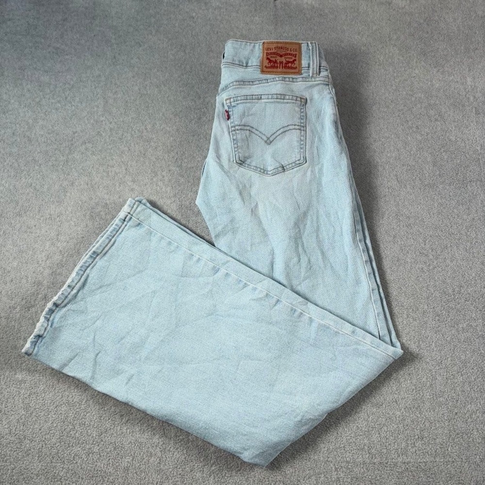 Levi's Superlow Flare Jeans Womens 27 Light Wash Blue Denim Low Rise Y2K Boho
